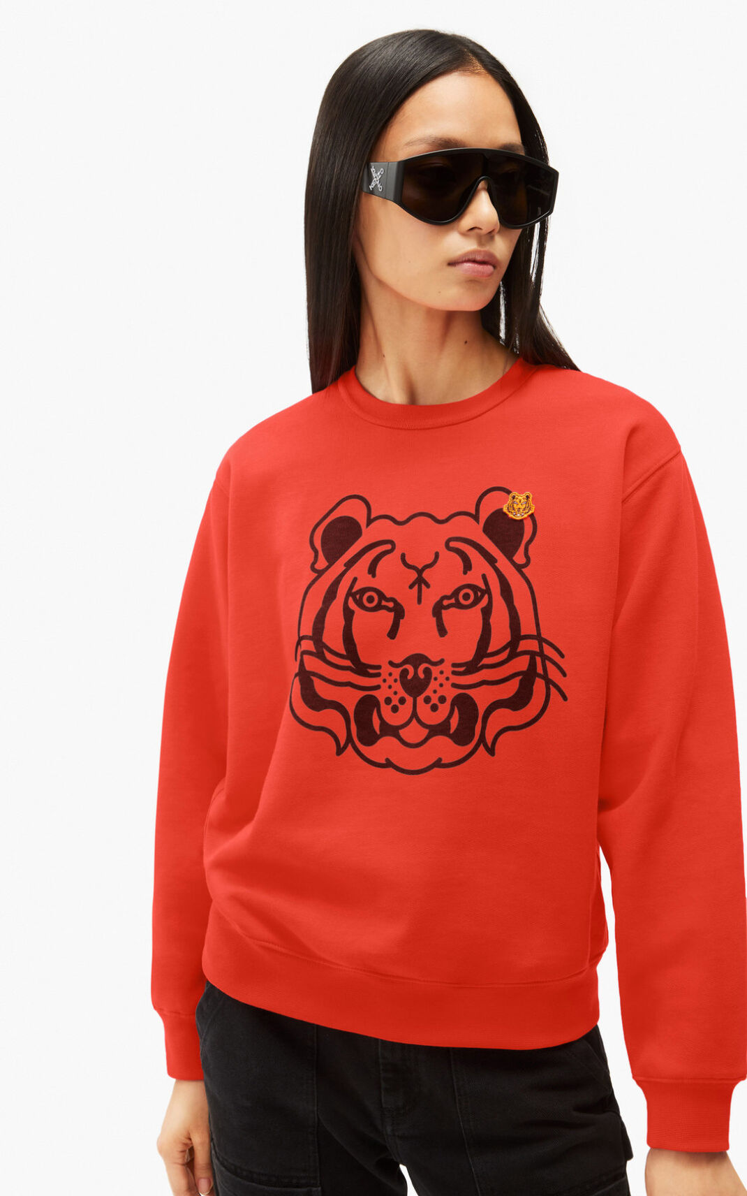 Kenzo K Tiger Sweatshirt Red For Womens 3587MQIRF